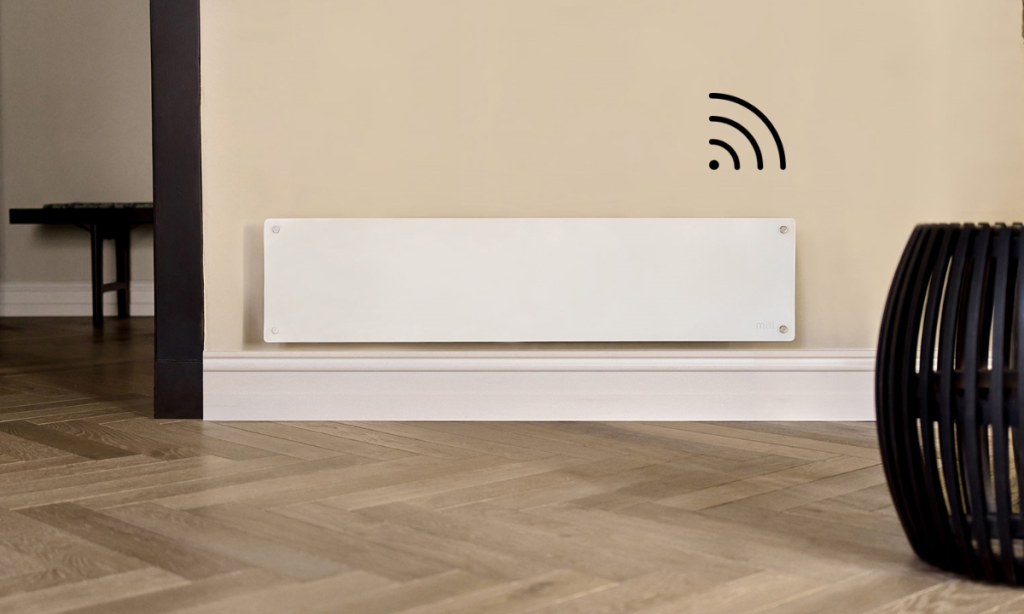 modern living room featuring infrared heating panels