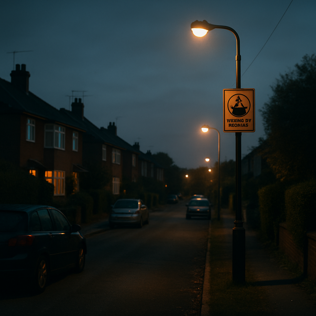 Neighbourhood watch sign on a residential street affected by local crime