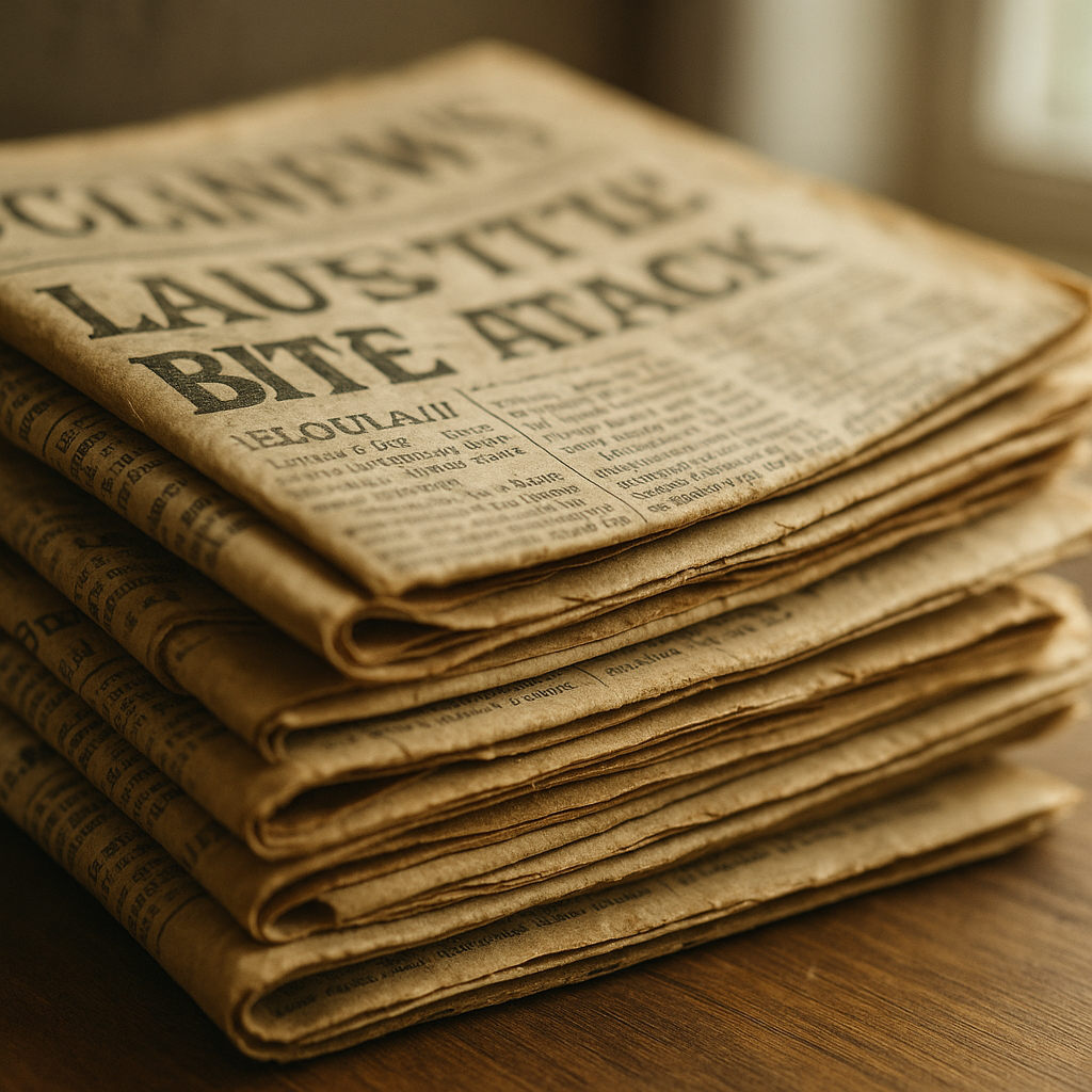 Stack of old local UK newspapers representing the decline of local journalism and the local news desert UK problem